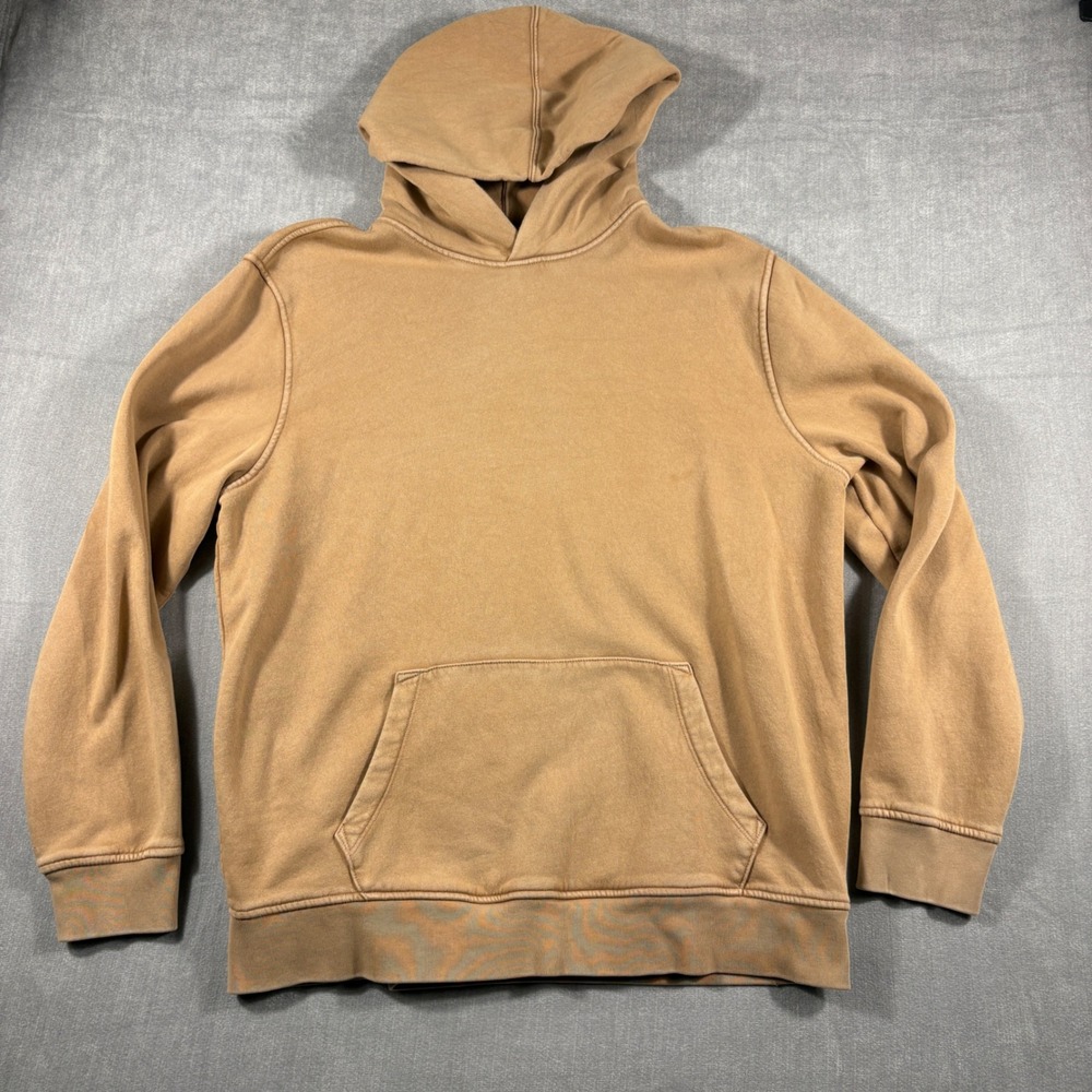 Gap Mens XL Tan Brown Fleece Pullover Hoodie Kangaroo Pocket RN54023